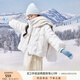 香影（xiangying）小個子短款羽絨服女2024冬裝新款白鴨絨時尚休閑連帽立領外套 米色 S