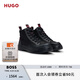 HUGO【七夕節(jié)禮物】男士紅色細(xì)節(jié)裝飾混合材質(zhì)高幫運(yùn)動(dòng)鞋 001-黑色 41