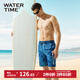 WATERTIME泳褲男五分平角游泳褲速干寬松大碼沖浪防尷尬沙灘褲男 樹葉花XXL