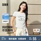 森馬（Semir）涼感T|短袖T恤女短款小狗夏2025小心機修身正肩上衣109325100020