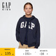 GAPGap男童2025春季新款字母logo拉鏈連帽衛(wèi)衣多色兒童裝美版743966