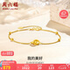 周六福18K黃金手鏈女 雙環(huán)彩金手鏈七夕情人節(jié)生日禮物 黃18K金 16+3cm 