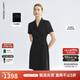 朗姿戧駁領(lǐng)優(yōu)雅干練西裝連衣裙女醋酸通勤裙子女2025年夏季新款 黑色 S