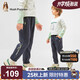 暇步士（Hush Puppies）童裝男童25秋季新款兒童休閑長褲 深藍(lán)花紗 140cm