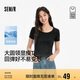 森馬（Semir）[商場(chǎng)同款]短袖T恤女短款涼感緊身2025夏大圓領(lǐng)上衣101325100006