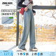 朱阿姨女大童牛仔褲春秋款2025新款褲子初中生女孩寬松闊腿褲秋裝直筒褲 藍(lán)色 春秋款 160