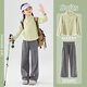 優(yōu)優(yōu)1點(diǎn)（Yoyo one）女童運(yùn)動(dòng)套裝2025年山系穿搭兒童速干衣戶外登山跑步訓(xùn)練服羽毛球 15150灰色+19629姜黃色 150 150cm