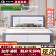 標(biāo)勛實(shí)木輕奢床1.5米家用雙人床現(xiàn)代簡(jiǎn)約床出租房用2025新款床 寶馬灰床+5CM墊 1.5米*2米