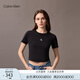 Calvin KleinJeans25春夏女士經(jīng)典ck字母印花潮流辣妹短款短袖T恤47AB213