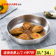 凌豐304不銹鋼餐盤(pán)子菜碟家用菜盤(pán)家用圓盤(pán)加厚碟子骨碟菜盆 菜碟-內徑22cm