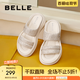 百麗（Belle）沙灘拖鞋女膨軟丑鞋可外穿一字拖B1971BT4 米色 37 (235mm)