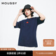 moussy x STUDIOWEAR 女裝新品涂鴉印花短袖T恤028HS490-1201 140藏青色 均碼