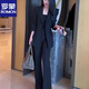 羅蒙（ROMON）官方黑色西裝外套女氣質(zhì)春秋高級感新款2026職業(yè)休閑西服時(shí)尚正裝 黑色【外套+褲子】 L _108-118斤