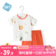 舒貝怡嬰兒衣服短袖套裝夏季寶寶純棉短褲兩件套兒童外出衣服白色80CM