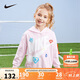 NIKE耐克童裝女童純棉連帽衛(wèi)衣春秋兒童舒適毛圈休閑上衣小嬰童
