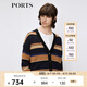 PORTS 寶姿秋冬新品60周年系列針織長袖開衫毛衣LM9K052JKW022 NAVY STRIPE XL