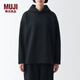 無印良品（MUJI）Labo 男女通用 雙層編織 毛圈連帽衫 衛(wèi)衣秋季無性別 BF196A3A 黑色 M 170/88A