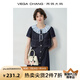 VEGA CHANG大碼女裝襯衫連衣裙新款復(fù)古短袖裙子夏季梨形微胖mm短款裙子 丹寧色 L