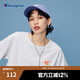 Champion冠軍夏季新款多彩繡花小C logo純色圓領(lǐng)T恤短袖女 淺灰色 S