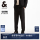 杰克·瓊斯（JACK&JONES）男裝春夏仿毛呢男褲錐形舒適百搭商務(wù)休閑褲男士高級感品牌褲子 純黑色E43 常規(guī) 純黑色E43 M （175)