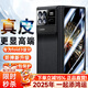千望【2024高端商務款】適用小米mixfold3手機殼mixfold2翻蓋折疊屏真皮電鍍殼膜一體保護套全包 小米fold3【玄夜黑】高清款丨殼膜一體丨中軸全包
