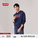 Levi's【特價來襲】李維斯情侶同款經(jīng)典寬松休閑logo套頭連帽衛(wèi)衣 藏藍(lán)色 19622-0007 S