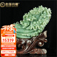 伯莎丹頓天然玉石白菜擺件客廳電視柜玉器岫玉雕刻工藝禮品辦公室桌面擺設(shè) 白菜總高38.5寬34厚13.5CM