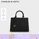 CHARLES&KEITH吊牌大容量托特包手提單肩送媽媽包包女包七夕禮物CK2-50160152 Black黑色 L