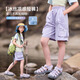 小豬彼特女童工裝短褲兒童夏季薄款純棉休閑徒步登山五分褲子女孩大童外穿 18442紫色【純棉五分褲】 120 cm