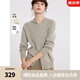 ELLE【100%綿羊毛】連帽毛衣開衫女2024冬季新款簡(jiǎn)約氣質(zhì)毛針織衫 中灰 L