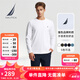 諾帝卡（NAUTICA）【單件直降】春夏純棉柔軟親膚多色基礎(chǔ)經(jīng)典長袖T恤男TE4301 1BW白色 L