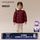 Teenie Weenie Kids小熊童裝24冬男女寶仿羊羔絨翻領(lǐng)三防羽絨服 酒紅色 120 cm