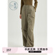 紫涵（ZIHAN）紫涵美式復古工裝褲女2025年春季新款戶(hù)外街頭寬松腰繩闊腿休閑褲 藻綠色 S