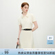 范思藍恩肌理感簡約修身短款polo領(lǐng)T恤女2025夏新款短袖2118 淡黃色 S