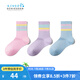 SCHIESSER KINDER童裝男女童舒美棉3A抗菌中筒襪子EZ/22969K 粉色+紫色+藍(lán)色 3雙 均碼 22-24cm