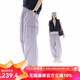 雲(yún)上生活【City Walk】休閑工裝褲寬松直筒束腳運動長褲女2025秋K0242 紫色 L （建議115-130斤左右）