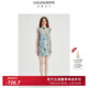 LULUALWAYS我愛(ài)露露25夏季新款清新靚麗寬松直筒飛袖提花連衣裙女 藍色 M
