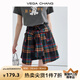 VEGA CHANG半身裙女2025年夏季新款美式休閑學(xué)院風(fēng)小眾設(shè)計(jì)感高腰格紋裙褲 格紋（短款裙褲） S