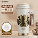 BEMEGA英國(guó)保溫杯陶瓷內(nèi)膽女士高顏值馬克杯咖啡杯大容量吸管水杯子女生 金雄500ml（陶瓷內(nèi)膽+禮盒包裝）