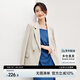尚都比拉氣質(zhì)通勤職業(yè)小西裝女秋季百搭高級感西服休閑外套 卡其色 L 
