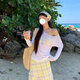 沐霓 罩衫夏季女 純欲風(fēng)一字肩上衣2025秋季新款寬松薄款防曬長(cháng)袖t恤 斜肩辣妹防曬罩衫 M