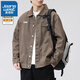 真維斯（Jeanswest）純棉牛仔外套男款薄春秋款2025新款春裝休閑男裝白色工裝男士夾克 MS321卡灰 M