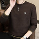 花花公子（PLAYBOY）長(cháng)袖t恤男秋冬季2025新款休閑圓領(lǐng)百搭衛衣男士潮流韓版寬松上衣 棕色 L
