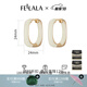 翡拉拉（fellala）新款耳環(huán)女復(fù)古耳飾小眾時(shí)尚氣質(zhì)設(shè)計(jì)感耳圈生日禮物送女友閨蜜 大號(hào)乳白色耳扣