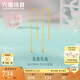 六福珠寶 足金花韻黃金耳線可DIY轉(zhuǎn)運(yùn)珠素鏈耳飾 FIA0026DS 總重約0.66克