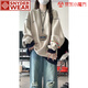SNYDER WEAR美式衛(wèi)衣女秋季新款復(fù)古風圓領(lǐng)衛(wèi)衣女韓版百搭寬松學(xué)院風上衣女裝 卡其色 S 建議60-85斤