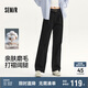 森馬（Semir）休閑褲女純棉打褶闊腿褲腰帶秋復(fù)古磨毛長(zhǎng)褲顯腿長(zhǎng)101524127005A