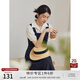 自巧小個(gè)子法式復(fù)古襯衫吊帶連衣裙套裝女2023夏季新款通勤背帶裙 藏青色吊帶裙 S (3碼)