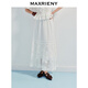 MAXRIENY【2件8折】波嬉風(fēng)半裙夏款西波米亞收腰散擺蕾絲中長(cháng)裙高級氣質(zhì)感 漂白 S