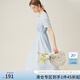 范思藍(lán)恩法式優(yōu)雅小眾連衣裙女夏季2024新款短袖長裙子24FS12028 淺藍(lán)色 M